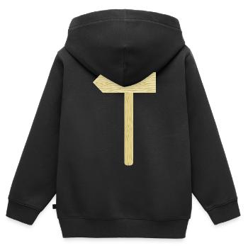 Rustic Wooden Signpost Illustration - Kids Premium Organic Zip-up Hoodie - black - Back - AI Model Kid Male (0cm)