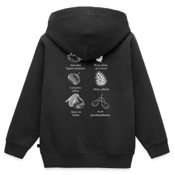 Sagittaire amer de la nature - Minimaliste et intemporel - Sweat Premium à capuche zippé enfant bio - noir - Dos - AI Model Kid Male (0cm)