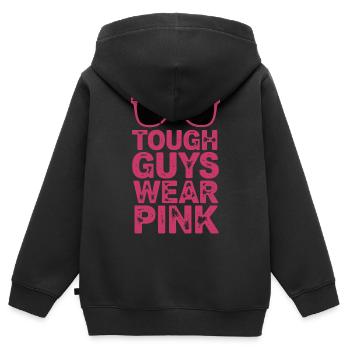 Tough Guys Wear Pink - Kinder Premium Organic Zip Hoodie - Schwarz - Hinten - AI Model Kid Male (0cm)