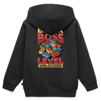 Building Blocks Kids Brick Builder - Kinder Premium Organic Zip Hoodie - Schwarz - Hinten - AI Model Kid Male (0cm)