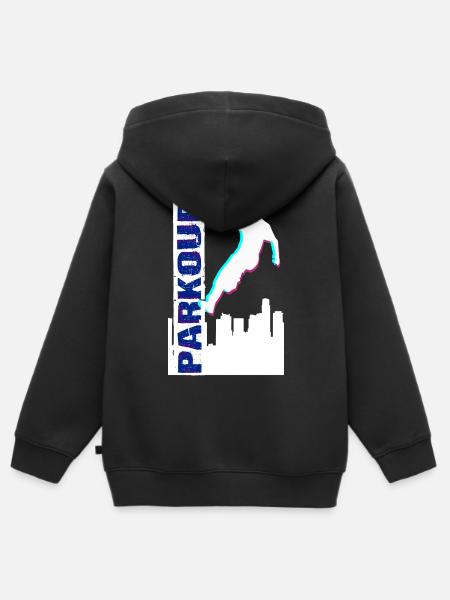 Parkour - Kinder Premium Organic Zip Hoodie - Schwarz