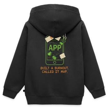 Startup-gründer Survivor Burnout Recover - Kinder Premium Organic Zip Hoodie - Schwarz - Hinten - AI Model Kid Male (0cm)