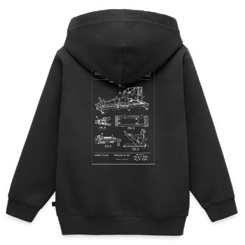Plan directeur de Pilates Reformer - Sweat Premium à capuche zippé enfant bio - noir - Dos - AI Model Kid Male (0cm)