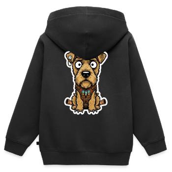 Steampunk Terrier Dog Propulsion and Vials - Kids Premium Organic Zip-up Hoodie - black - Back - AI Model Kid Male (0cm)