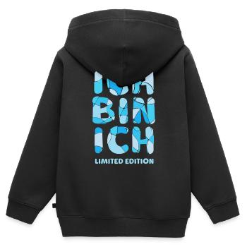 ICH BIN ICH - Limited Edition - Kinder Premium Organic Zip Hoodie - Schwarz - Hinten - AI Model Kid Male (0cm)