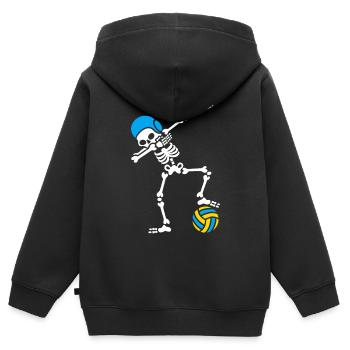 Skeleton Spike Volleyball Halloween - Kinder Premium Organic Zip Hoodie - Schwarz - Hinten - AI Model Kid Male (0cm)