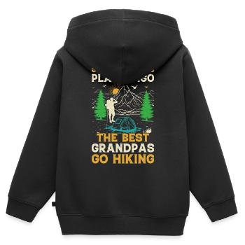 Certains grands-pères jouent au bingo, les meilleurs grands-papys font du Hiki - Sweat Premium à capuche zippé enfant bio - noir - Dos - AI Model Kid Male (0cm)
