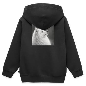 Samoyed motif for dog lovers Zwerkspitz - Kids Premium Organic Zip-up Hoodie - black - Back - AI Model Kid Male (0cm)