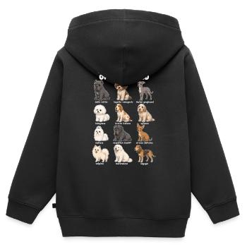 Italienische Hunderassen Niedliche Hunde - Kinder Premium Organic Zip Hoodie - Schwarz - Hinten - AI Model Kid Male (0cm)