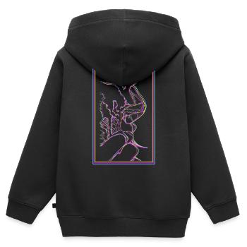 Genüsslich Eis essen - Kinder Premium Organic Zip Hoodie - Schwarz - Hinten - AI Model Kid Male (0cm)