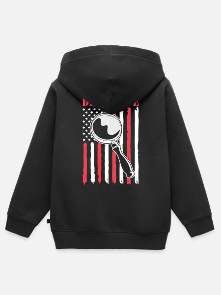 Detektiv - Kinder Premium Organic Zip Hoodie - Schwarz