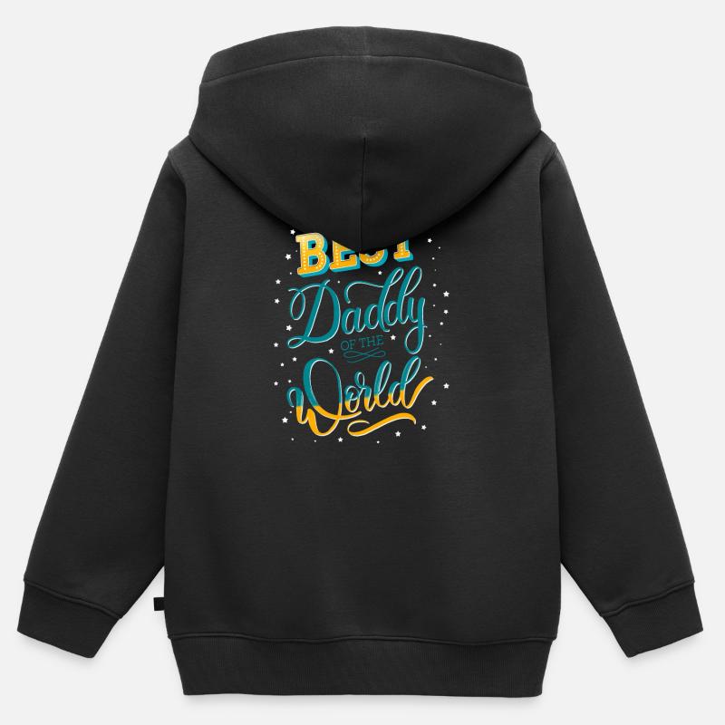 Bester Daddy - Kinder Premium Organic Zip Hoodie - Schwarz