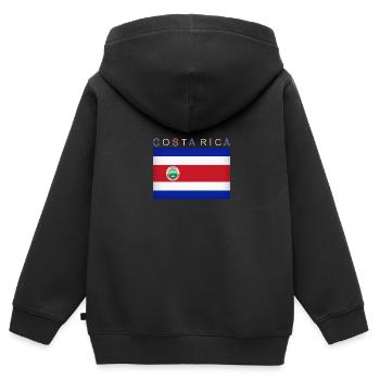 Costa Rica Flagge Lateinamerika San José - Kinder Premium Organic Zip Hoodie - Schwarz - Hinten - AI Model Kid Male (0cm)