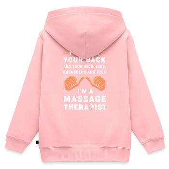 Heilpraktiker Masseur Masseurin Massage - Kinder Premium Organic Zip Hoodie - Rosa - Hinten - AI Model Kid Female (0cm)