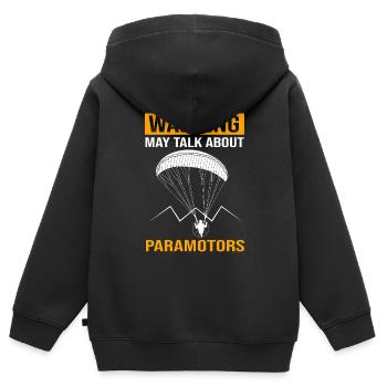 Gleitschirmflieger Gleitschirmfliegen Paragliding - Kinder Premium Organic Zip Hoodie - Schwarz - Hinten - AI Model Kid Male (0cm)