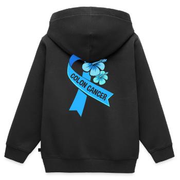 Darm Krebs Dickdarm - Kinder Premium Organic Zip Hoodie - Schwarz - Hinten - AI Model Kid Male (0cm)