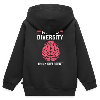Autismus Autist ADHS Asperger Neurodiversity - Kinder Premium Organic Zip Hoodie - Schwarz - Hinten - AI Model Kid Male (0cm)