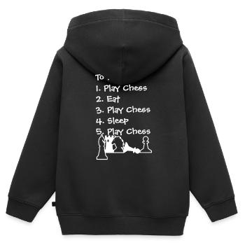 Chess To Do List Shirt - Kids Premium Organic Zip-up Hoodie - black - Back - AI Model Kid Male (0cm)