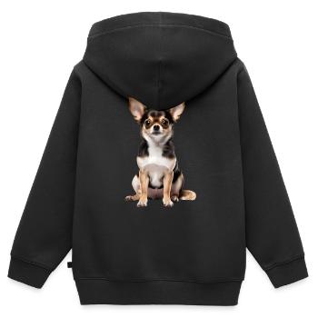 Chihuahua - Kinder Premium Organic Zip Hoodie - Schwarz - Hinten - AI Model Kid Male (0cm)