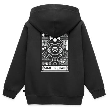 sight squad 7 - Kinder Premium Organic Zip Hoodie - Schwarz - Hinten - AI Model Kid Male (0cm)