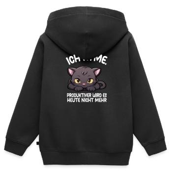 Je respire la panthère - Sweat Premium à capuche zippé enfant bio - noir - Dos - AI Model Kid Male (0cm)