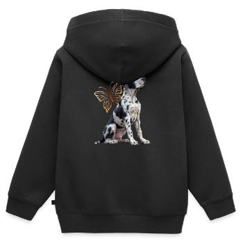 Deutsche Dogge - Kinder Premium Organic Zip Hoodie - Schwarz - Hinten - AI Model Kid Male (0cm)