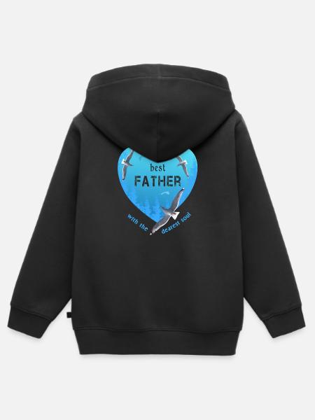 best father - Kids Premium Organic Zip-up Hoodie - black