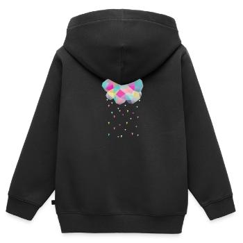 WOLKE - Kinder Premium Organic Zip Hoodie - Schwarz - Hinten - AI Model Kid Male (0cm)