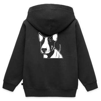 Bullterrier - Kinder Premium Organic Zip Hoodie - Schwarz - Hinten - AI Model Kid Male (0cm)