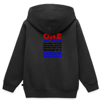One Phil Taylor - Kinder Premium Organic Zip Hoodie - Schwarz - Hinten - AI Model Kid Male (0cm)