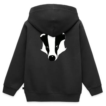 dachs - Kinder Premium Organic Zip Hoodie - Schwarz - Hinten - AI Model Kid Male (0cm)