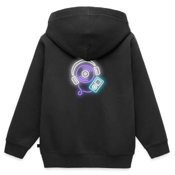 DJ - Kids Premium Organic Zip-up Hoodie - black - Back - AI Model Kid Male (0cm)