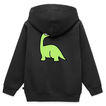 Saurier-Kinder-Motiv, Langhalssaurier - Kids Premium Organic Zip-up Hoodie - black - Back - AI Model Kid Male (0cm)