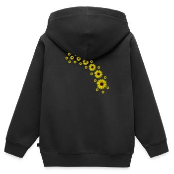 Sunflowers, Sunflower, Flowers - Kids Premium Organic Zip-up Hoodie - black - Back - AI Model Kid Male (0cm)
