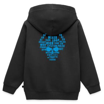 kopf tod schädel dj jargon musik musik - Kinder Premium Organic Zip Hoodie - Schwarz - Hinten - AI Model Kid Male (0cm)