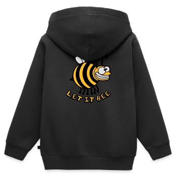 Abeille fou épais laissez-le abeille - Sweat Premium à capuche zippé enfant bio - noir - Dos - AI Model Kid Male (0cm)