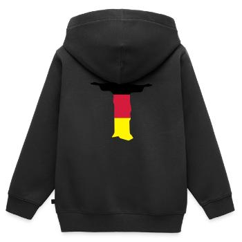 Jesus Rio dreifarbig - Kinder Premium Organic Zip Hoodie - Schwarz - Hinten - AI Model Kid Male (0cm)