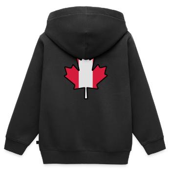 Canada leaf - Kinder Premium Organic Zip Hoodie - Schwarz - Hinten - AI Model Kid Male (0cm)