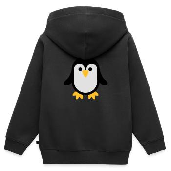 Manchot - Sweat Premium à capuche zippé enfant bio - noir - Dos - AI Model Kid Male (0cm)