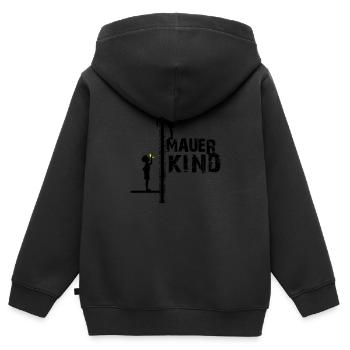 Berliner Mauerkind - BERLIN, BERLIN - Kinder Premium Organic Zip Hoodie - Schwarz - Hinten - AI Model Kid Male (0cm)