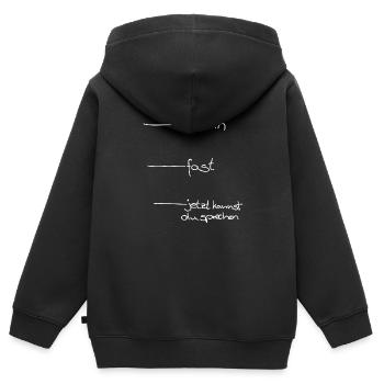 Morning muffle - Kids Premium Organic Zip-up Hoodie - black - Back - AI Model Kid Male (0cm)