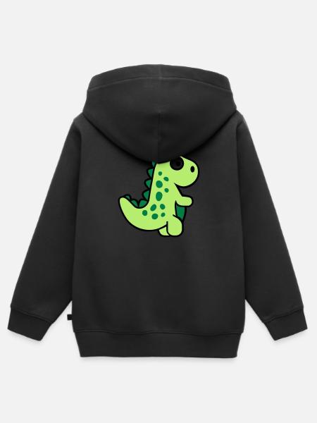 T-Rex - Kinder Premium Organic Zip Hoodie - Schwarz