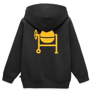 Constructeur en béton - Sweat Premium à capuche zippé enfant bio - noir - Dos - AI Model Kid Male (0cm)