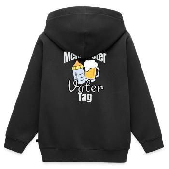 Mein erster Vatertag - Kinder Premium Organic Zip Hoodie - Schwarz - Hinten - AI Model Kid Male (0cm)