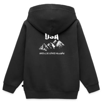 Unser schönes Allgäu - Kinder Premium Organic Zip Hoodie - Schwarz - Hinten - AI Model Kid Male (0cm)