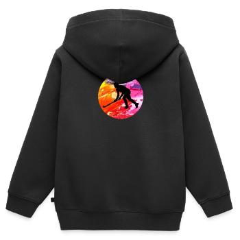 Feldhockey - Kinder Premium Organic Zip Hoodie - Schwarz - Hinten - AI Model Kid Male (0cm)