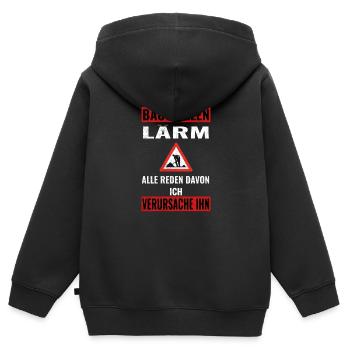 Baustellen Lärm - Kinder Premium Organic Zip Hoodie - Schwarz - Hinten - AI Model Kid Male (0cm)