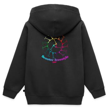 Circle of Scooter Freestyle 360 - Kinder Premium Organic Zip Hoodie - Schwarz - Hinten - AI Model Kid Male (0cm)