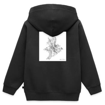 Schwarzplan Basel - Kinder Premium Organic Zip Hoodie - Schwarz - Hinten - AI Model Kid Male (0cm)
