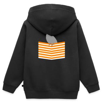 Perruche oiseau oiseau - Sweat Premium à capuche zippé enfant bio - noir - Dos - AI Model Kid Male (0cm)